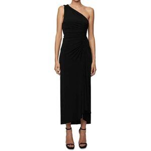 NWT ALC Caroline Midi Dress One Shoulder Black Size Large